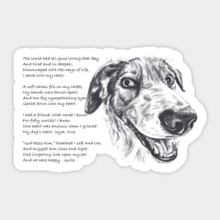 My Comforter poem - Border Collie Sticker